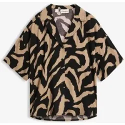 bonprix Oversize Kurzarmbluse aus softem Viskose-Mixschwarz 36Damen