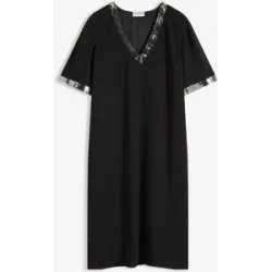 bonprix Chiffonkleid mit Paillettenschwarz 42Damen