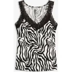 bonprix Top mit Spitzenhäkeleinsatzweiß 48Damen