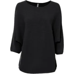 bonprix Oversize-Ripp-Pullover aus Viskose-Mixschwarz 52Damen