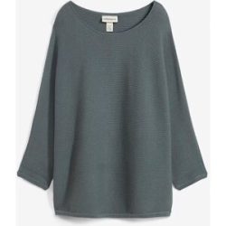 bonprix Strickpullover 1 aus Viskose, mit Rippstruktur, halber Fledermausarm