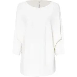 bonprix Oversize-Ripp-Pullover aus Viskose-Mixweiß 32Damen