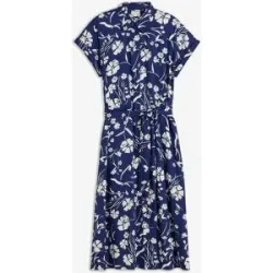 bonprix Blusenkleid feminin geschnitten, mit Hemdblusenkragen, Kurzarm, mit Bindeband
