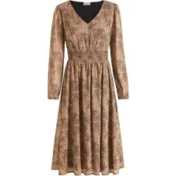 bonprix Chiffonkleid für femininen Look, aus Polyester, figurumspielende Passform