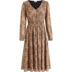 bonprix Chiffonkleid für femininen Look, aus Polyester, figurumspielende Passform