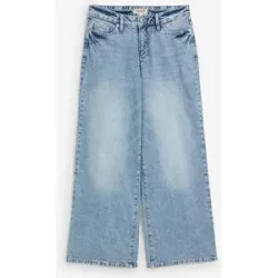 bonprix Wide-Leg-Jeans, Mid Waist, Low Stretchblau 48Damen