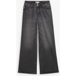 bonprix Weite Jeans 1 mittlere Bundhöhe, aus festem Baumwoll-Denim, mit Zip Fly und Knopf