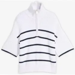 bonprix Troyer mit Baumwoll-Anteilweiß 48Damen