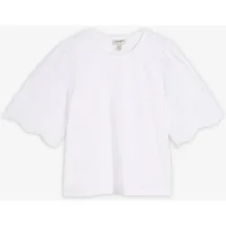 bonprix Shirt mit Lochstickereiweiß 36Damen