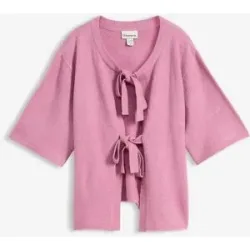 bonprix Feinstrickjacke mit Schleifenrosa 40Damen