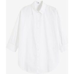 bonprix Oversize-Hemd aus Baumwolle mit 3/4 Armweiß 50Damen