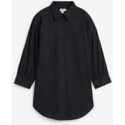 bonprix Oversize-Hemd aus Baumwolle mit 3/4 Armschwarz 54Damen