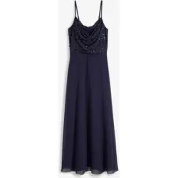 bonprix Trägerkleid mit Paillettenstickereiblau 50Damen
