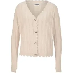 bonprix Kurze Ajour-Strickjackebeige 56Damen