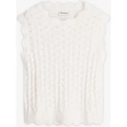 bonprix Stricktop aus reiner Baumwolleweiß 40Damen