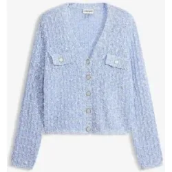 bonprix Bouclé Strickjackeblau 44Damen
