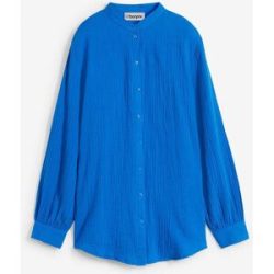 bonprix Longbluse aus luftigem Musselinblau 54Damen
