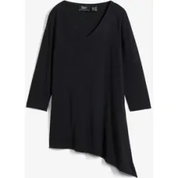 bonprix Longshirt aus Baumwoll-Viskose-Mixschwarz 52Damen