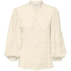 bonprix Bluse mit Spitze aus softem Viskose-Mixweiß 38Damen