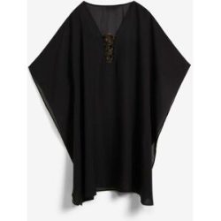 bonprix Strandtunika aus leichtem Chiffonschwarz 36Damen