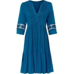 bonprix Tunika-Kleid aus softer Viskoseblau 52Damen
