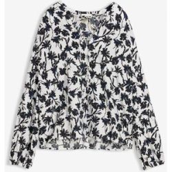 bonprix Bluse aus strukturiertem Crinkleweiß 44Damen