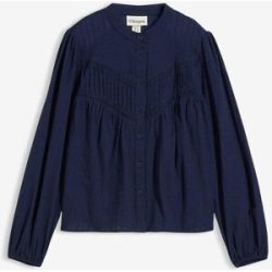 bonprix Bluse aus bestickter Baumwolleblau 38Damen