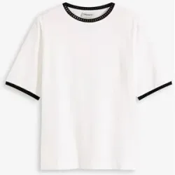 bonprix Shirt mit Spitzenborteweiß 52Damen