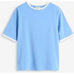 bonprix T-Shirt Halbarm-Design, lockere Passform, mit Spitzenborte