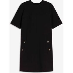 bonprix Midikleid loose fit, Kurzarm-Design, aus Polyester und Elasthan, Midilänge