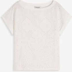 bonprix T-Shirt Oversize-Passform, mit Lochspitze, Kurzarm-Design