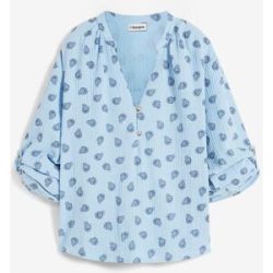 bonprix Oversize-Bluse aus luftigem Musselinblau 54Damen