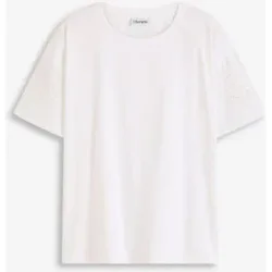bonprix T-Shirt mit Lochstickereiweiß 40Damen