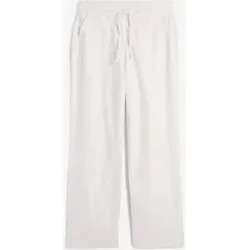 bonprix Leinen-Hose mit weitem Beinweiß 50Damen