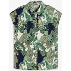 bonprix bedruckte Bluse aus fließender Viskoseblau 42Damen