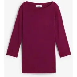 bonprix Langarmshirt mit 3/4-Arm, U-Boot-Ausschnitt, bequeme Passform, aus Baumwolle