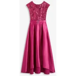 bonprix Abendkleid aus glänzendem Satin mit Paillettenpink 50Damen