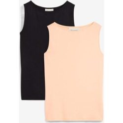 bonprix Shirttop Packung, 2er, aus Viskose, Slim Fit, ärmellos, im 2er-Pack