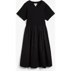 bonprix Midikleid aus Materialmixschwarz 50Damen