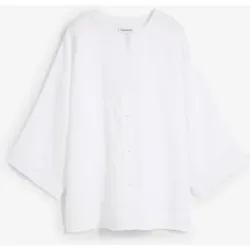 bonprix Oversize-Bluse aus reinem Leinenweiß 52Damen