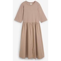 bonprix Midikleid aus Baumwolle, A-Linien-Passform, Kurzarm-Design, Midilänge