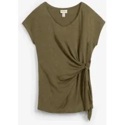 bonprix Wickelshirt aus reinem Leinengrün 40Damen