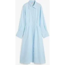 bonprix Hemdblusenkleid aus reinem Leinenblau 38Damen