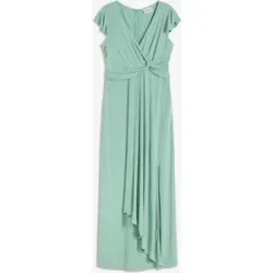 bonprix Maxikleid für festliche Anlässe, mit kurzem Flügelärmel, feminine Wickeloptik