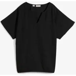 bonprix Oversize-Bluse mit Elastiksaumschwarz 54Damen