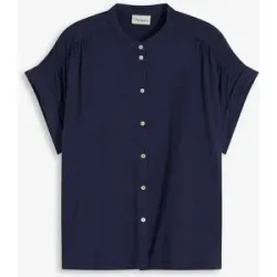 bonprix Blusenshirt aus Viskose, lässige Passform, Kurzarm, ohne Kragen, festlicher Stil