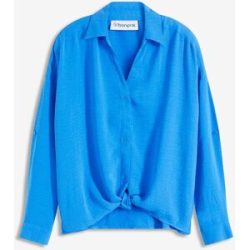 bonprix Bluse aus leichtem Crêpeblau 50Damen