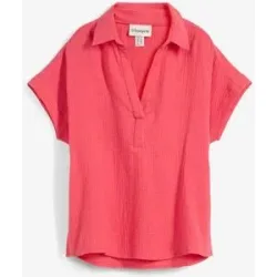 bonprix Kurzarmbluse aus luftigem Musselinpink 50Damen