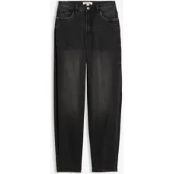 bonprix Barrel-Jeans, High Waist, Bio-Baumwolleschwarz 40Damen
