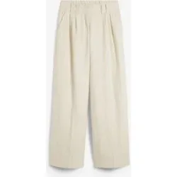 bonprix Bundfaltenhose aus Leinen, strapazierfähiges Material, Loose Fit, mit Knittereffekt